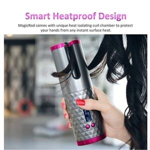Pink and Silver Automatic Hair Curler